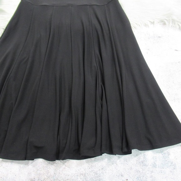 LAUREN RALPH LAUREN Black Jewel Neck Sleeveless Pleated Midi Dress Womens Size 2 - Picture 6 of 10